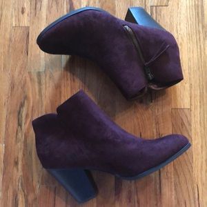 Women’s Purple Heeled Booties, Size 10